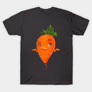 Cute Sassy Carrot Veggie Mascot T-Shirt